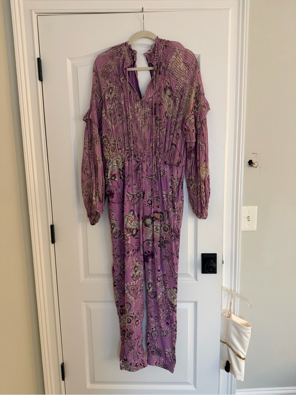 HEMANT & NANDITA Purple Metallic Paisley Top